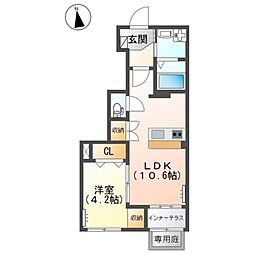 レコルト 1LDKの間取図画像