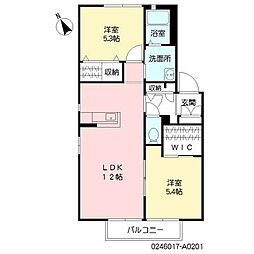 スカイパーク横尾A 2LDKの間取図画像
