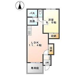 リバービュー 1LDKの間取図画像