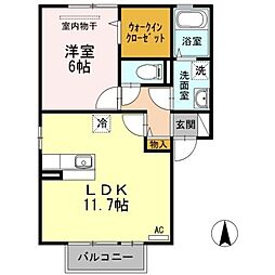 メゾン・ド・テラ 1LDKの間取図画像