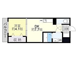 Happiness3 1DKの間取図画像