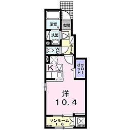 リッシュ ワンルームの間取図画像