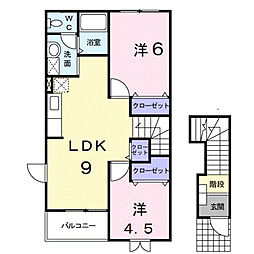 ペイサージュB 2LDKの間取図画像