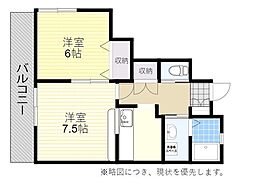 berry 1LDKの間取図画像