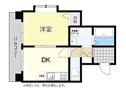 塩沢コーポ 1DKの間取図画像