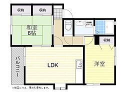 グリーンパーク'96D 2LDKの間取図画像