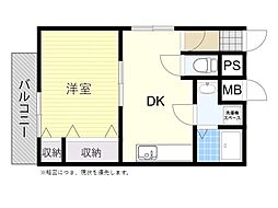 FUJIコーポ天満 1DKの間取図画像