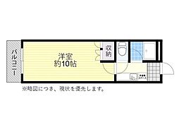 ツツミビル 1Kの間取図画像