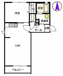 メゾンS6 1LDKの間取図画像