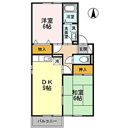ハルメゾン 2DKの間取図画像