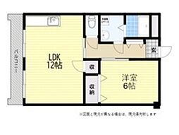 日生第6マンション 1LDKの間取図画像