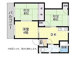 めぞん川成 3DKの間取図画像