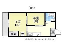 コーポいけべ 2Kの間取図画像