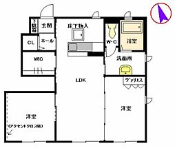 グラン・シャリオ賀来B 2LDKの間取図画像
