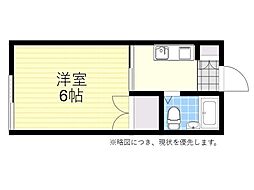 サンコーポ坂詰 1Kの間取図画像