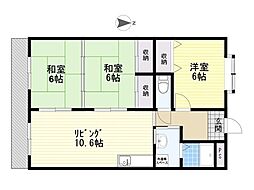 アメニティー21南大分 3LDKの間取図画像