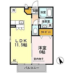 ルミエール3 1LDKの間取図画像