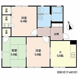 フレグランス宗方A 3Kの間取図画像