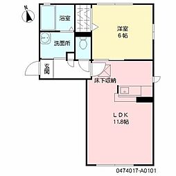 モンポエーム1 1LDKの間取図画像