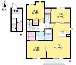 シャーメゾン見晴台E 3LDKの間取図画像