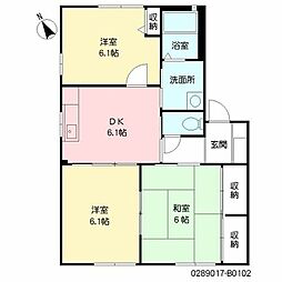 シャーメゾン昴B 3DKの間取図画像