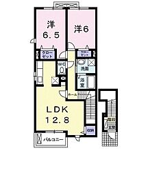 ミニョンカナージュ1 2LDKの間取図画像