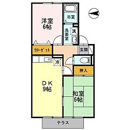 パルハウスA 2DKの間取図画像