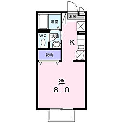 エトワール2 ワンルームの間取図画像