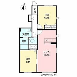 ミネット 2LDKの間取図画像