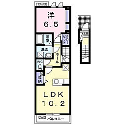 レジュール南大分 1LDKの間取図画像