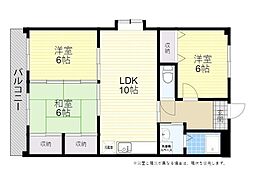 アメニティー21東大分 3LDKの間取図画像