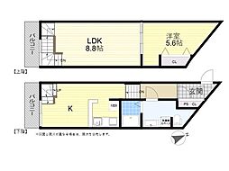 REGINA滝尾 1LDKの間取図画像