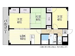パークサイドナカニシ 3LDKの間取図画像