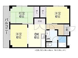 グレイス高城 3DKの間取図画像