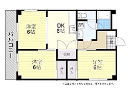 グレイス高城 3DKの間取図画像