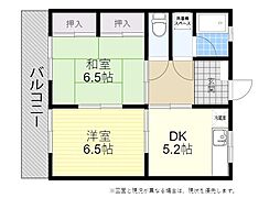 清友ビル 2DKの間取図画像
