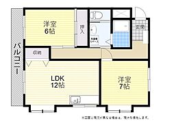 マキケンハイツ 2LDKの間取図画像