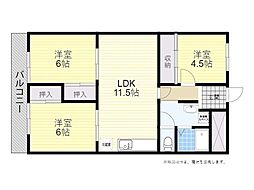 ロゼ高城 3LDKの間取図画像