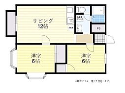 プリンテム 2LDKの間取図画像