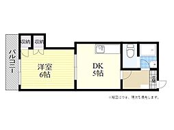 第1清弥マンション 1DKの間取図画像