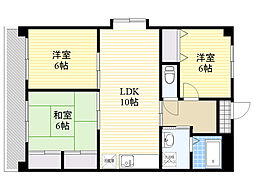アメニティー21東大分 3LDKの間取図画像