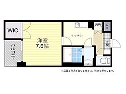 ヴィンテージ岩田町 1Kの間取図画像