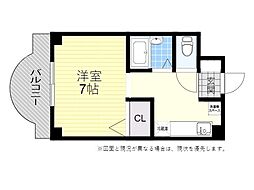 ボン長田 1Kの間取図画像