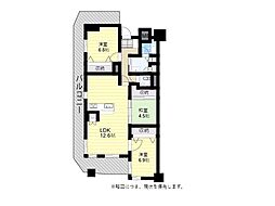 パークサイドにし新町 3LDKの間取図画像