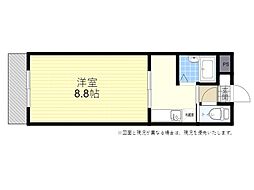 コーポオリベNo.5 1Kの間取図画像