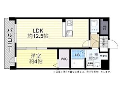 オーク金池南 1LDKの間取図画像