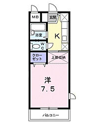 サージュ 1Kの間取図画像