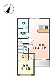 フルラージュ 1LDKの間取図画像