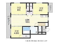 リファレンス城崎 3LDKの間取図画像