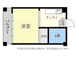サザン・ブライト長浜2 1DKの間取図画像